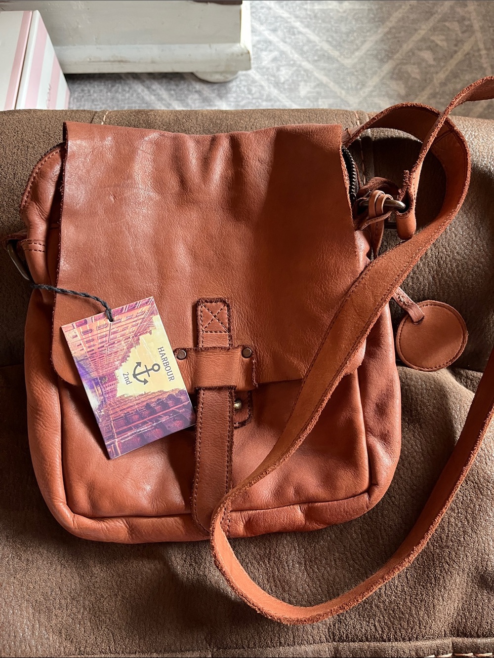 Harbour 2nd Leather Crossbody Messenger Bag - Cognac
